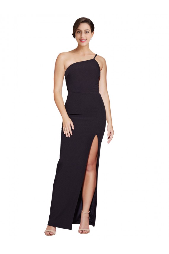 Cheapest Stretch Crepe Sheath Sheath Sleeveless Black Formal Evening Dress Canada
