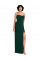 Cheapest Stretch Crepe Sheath Long Sleeveless Low Back Side Slit Prom Dresses Canada