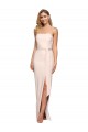 Cheapest Stretch Crepe Sheath Long Sleeveless Low Back Nude Prom Dresses Canada