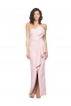 Cheapest Stretch Crepe Sheath Long Sleeveless Pink Low Back Formal Dress Canada