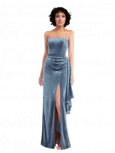 Cheapest Stretch Velvet Sheath Long Sleeveless Low Back Formal Evening Dress Canada