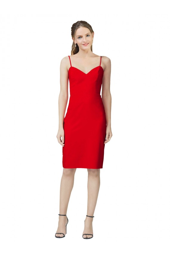Cheapest Stretch Crepe Sheath Sheath Sleeveless Red Formal Evening Dress Canada