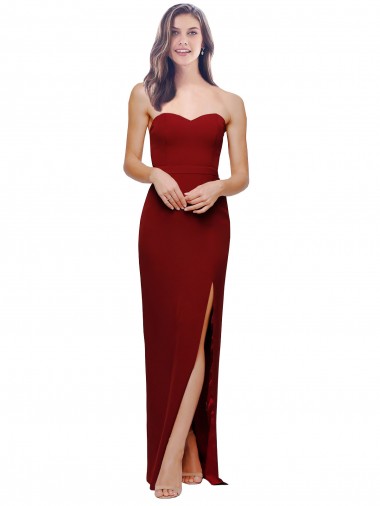 Cheapest Stretch Crepe Sheath Long Sleeveless Low Back Evening Dress Canada