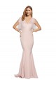 Cheapest Stretch Crepe & Tulle Sheath Long Sleeveless Low Back Formal Dress Canada