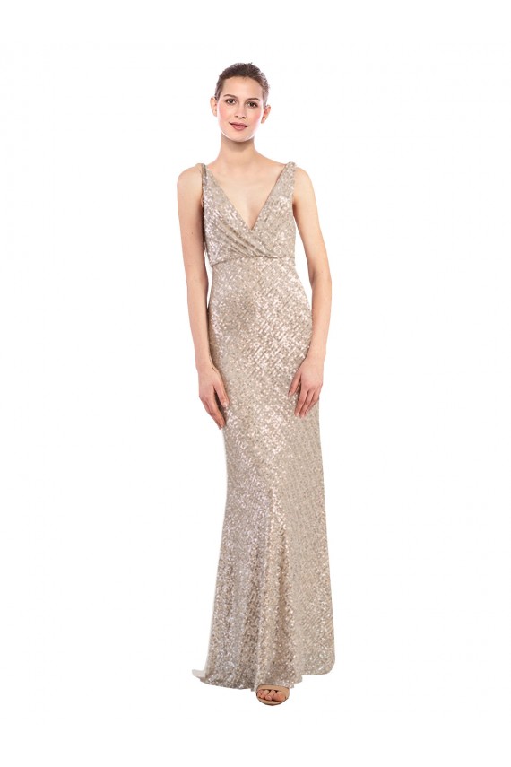 Cheapest Sequin & Sparkling Sequin Sheath Long Sleeveless Low Back Formal Evening Dress Canada