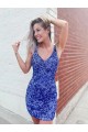 Cheapest Velvet Sequin Sheath Short Sleeveless Velvet Sequin Evening Dress Canada