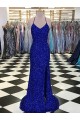Cheapest Velvet Sequin Long Sweep Train Sleeveless V-Neck Evening Dress Canada