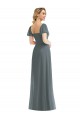 Cheapest Soft Chiffon A-Line Long Puff Sleeves Semi Formal Evening Dress Canada