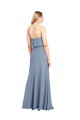 Cheapest Stretch Crepe Sheath Long Sleeveless Smoke Blue Formal Dress Canada