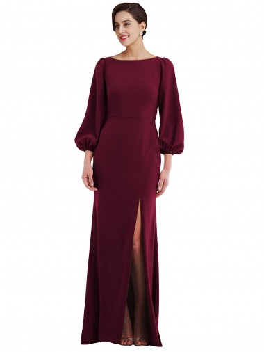 Cheapest Stretch Crepe Trumpet Long Long Sleeves Open Back Formal Evening Dress Canada