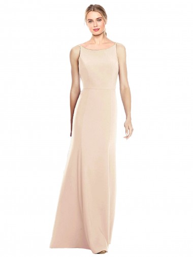 Cheapest Stretch Crepe Trumpet Long Sleeveless Open Back Semi Formal Evening Gown Canada