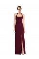 Cheapest Stretch Crepe Trumpet Long Sleeveless Halter Neck Open Back Prom Dresses Canada