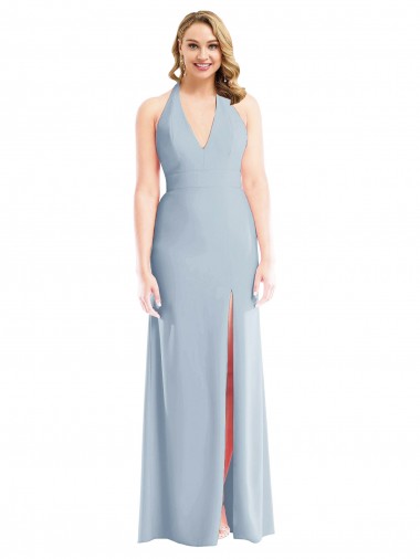 Cheapest Stretch Crepe Trumpet Long Sleeveless Open Back Evening Dress Canada
