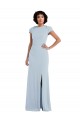 Cheapest Stretch Crepe Trumpet Long Cap Sleeves Keyhole Back Semi Formal Evening Dress Canada