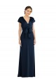 Cheapest Stretch Crepe Trumpet Long Cap Sleeves Keyhole Back Formal Evening Dress Canada