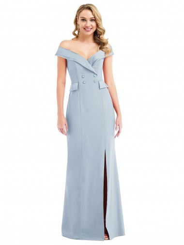 Cheapest Stretch Crepe Trumpet Long Light Sky Blue Semi Formal Evening Dress Canada