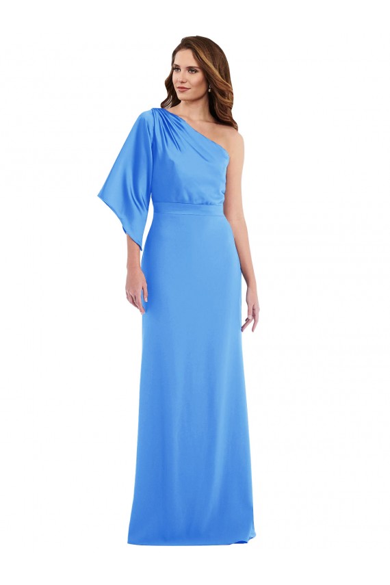 Cheapest Stretch Crepe Trumpet Long Bell Sleeves Semi Formal Evening Dress Canada