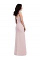 Cheapest Stretch Crepe Trumpet Long Sleeveless V-Back Front Slit Prom Dresses Canada