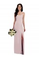 Cheapest Stretch Crepe Trumpet Long Sleeveless V-Back Front Slit Prom Dresses Canada