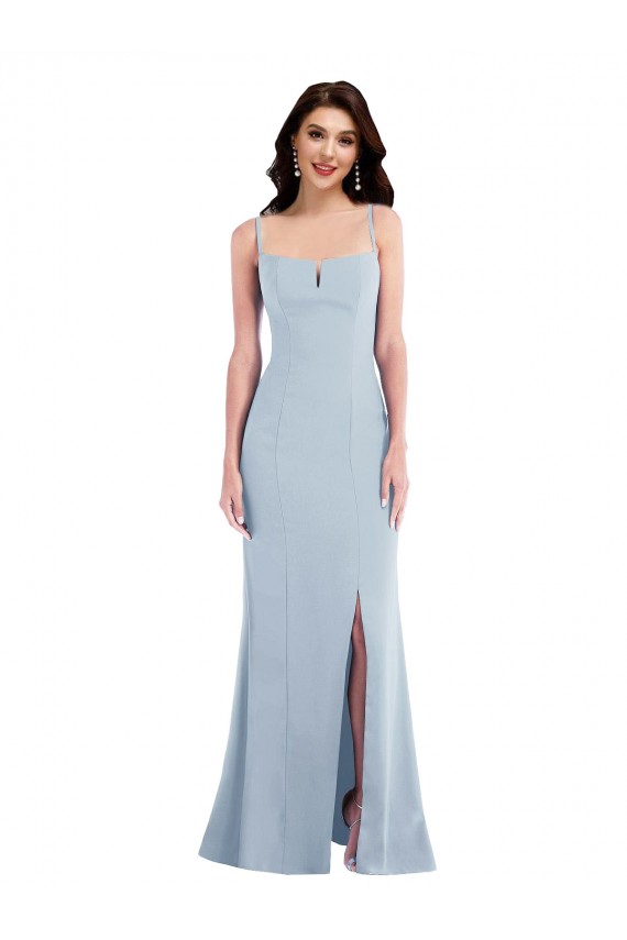 Cheapest Stretch Crepe Trumpet Trumpet Sleeveless Light Sky Blue Evening Gown Canada