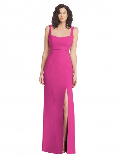 Cheapest Stretch Crepe Trumpet Long Sleeveless Square Neck Low Back Prom Dresses Canada