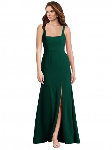 Cheapest Stretch Crepe Trumpet Long Sleeveless Midnight Green Semi Formal Evening Dress Canada