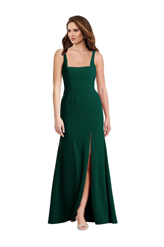 Cheapest Stretch Crepe Trumpet Long Sleeveless Midnight Green Semi Formal Evening Dress Canada