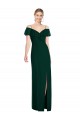 Cheapest Soft Chiffon Trumpet Long Cold Shoulder Ever Green Evening Dresses Canada