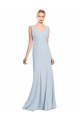 Cheapest Stretch Crepe Trumpet Trumpet Sleeveless Light Sky Blue Evening Dress Canada