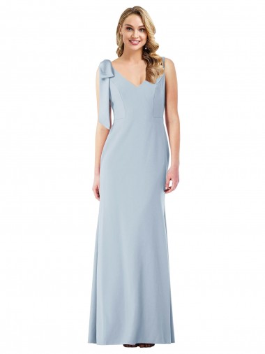 Cheapest Stretch Crepe Trumpet Long Sleeveless V-Back Semi Formal Evening Dress Canada