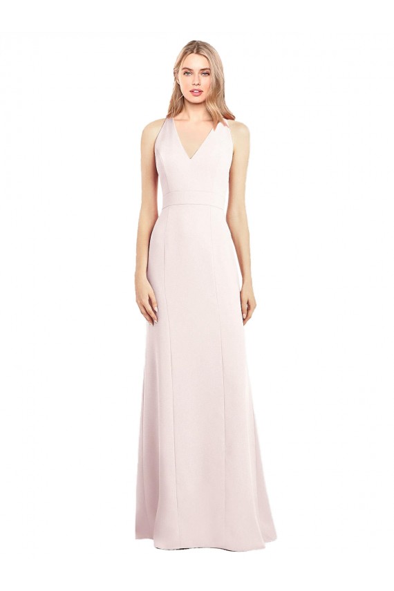 Cheapest Stretch Crepe Trumpet Long Sleeveless Keyhole Back Semi Formal Evening Dress Canada