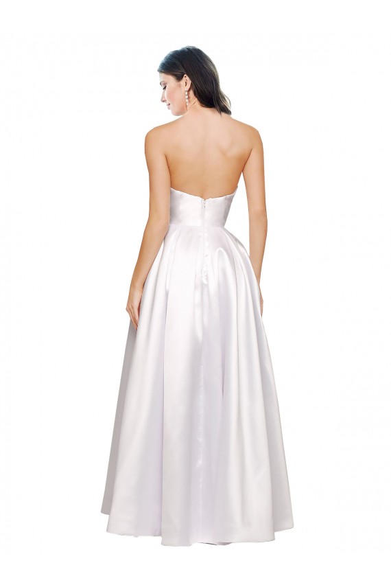 Cheapest Stretch Satin A-Line Long Sleeveless Low Back Formal Evening Dress Canada